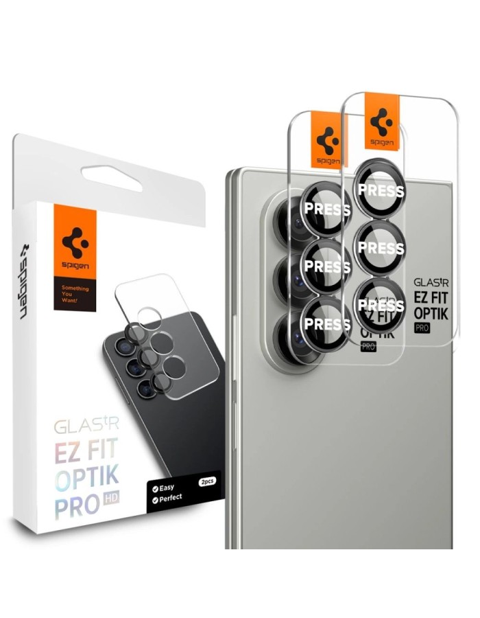 Spigen Optik Pro HD Glas.TR EZ Fit 2-pack Camera Protector for Samsung Galaxy Z Fold 7 - Black Spigen Optik Pro HD Glas.TR EZ Fit 2-pack Camera Protector for Samsung Galaxy Z Fold 7 - Black