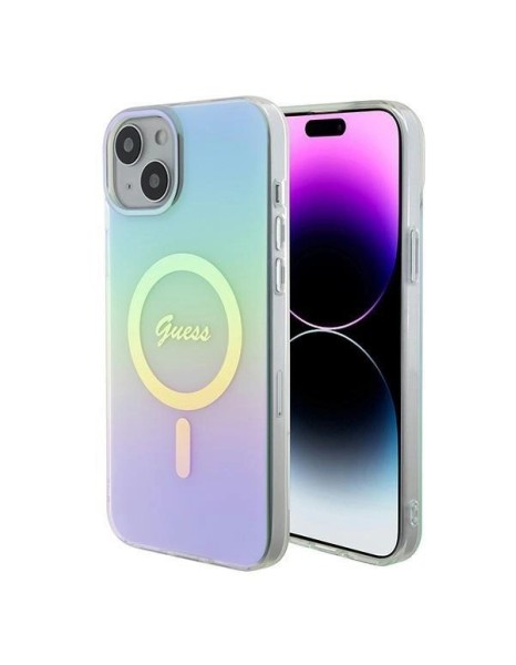Guess GUHMP15MHITSQ iPhone 15 Plus 6.7" turquoise/turquoise hardcase IML Iridescent MagSafe