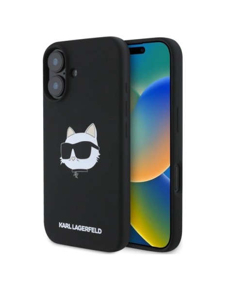 Karl Lagerfeld Silicone Choupette Head Print MagSafe iPhone 16 Case - Black Karl Lagerfeld Silicone Choupette Head Print MagSafe iPhone 16 Case - Black
