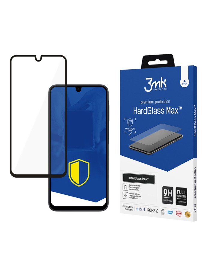 Reinforced Full Coverage Tempered Glass 3mk HardGlass Max Black for Samsung Galaxy A17 5G/4G