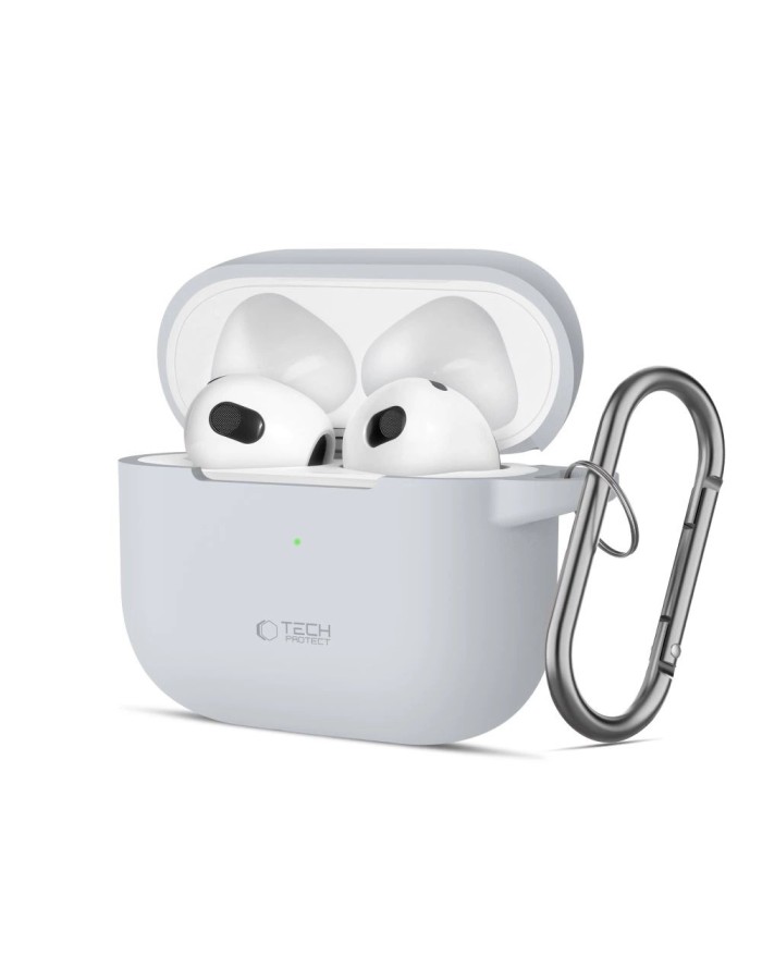 Tech-Protect Silicone Hook Case for Apple AirPods 3 - Gray Tech-Protect Silicone Hook Case for Apple AirPods 3 - Gray
