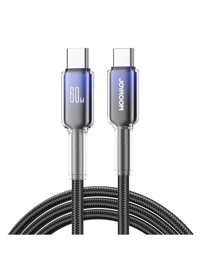 Joyroom S-A42 Crystal-Clear Series 60W USB-C - USB-C cable 1.2m - black Joyroom S-A42 Crystal-Clear Series 60W USB-C - USB-C cable 1.2m - black