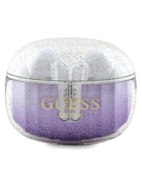 Guess Glitter Gradient TWS Bluetooth headphones with docking station - purple
