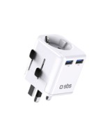 SBS universal travel adapter - EU 2xUSB-A - white SBS universal travel adapter - EU 2xUSB-A - white