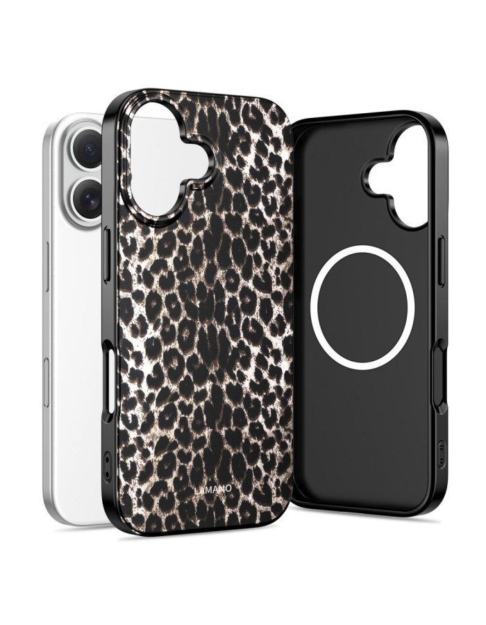 Tech-Protect Lamano MagSafe case for iPhone 17 - black and brown