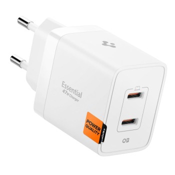 Spigen Essential EE472EU 2-port USC-C 47W wall charger - white Spigen Essential EE472EU 2-port USC-C 47W wall charger - white