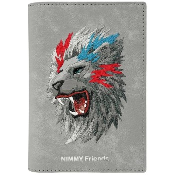 Nimmy Raptor Lion Passport/Wallet Case - Gray