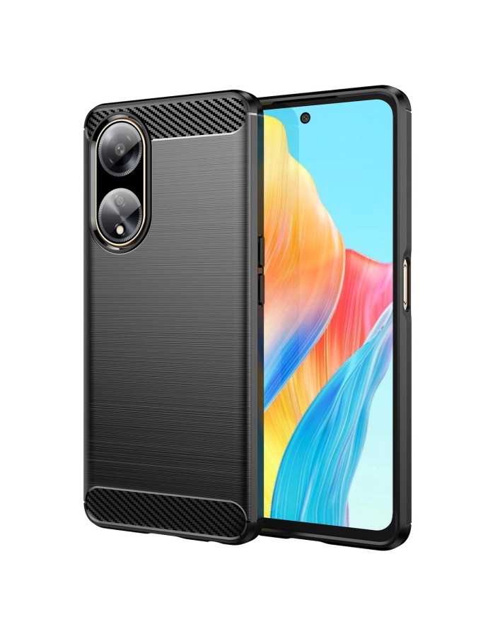 Flexible carbon pattern case for Oppo A98 5G Carbon Case - black Flexible carbon pattern case for Oppo A98 5G Carbon Case - black