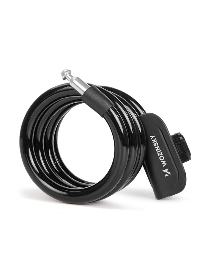 Wozinsky WPB-01R Portable Bike Lock with Anti-Theft Cable and 2 Keys for Electric Bikes and Motorcycles - Black