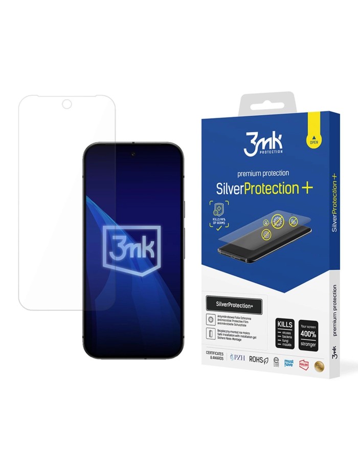 Antibacterial protective film 3mk SilverProtection+ for Google Pixel 9A Antibacterial protective film 3mk SilverProtection+ for Google Pixel 9A