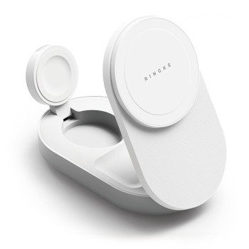 Ringke QI2.2 25W 3in1 Magnetic MagSafe Inductive Charger - White Ringke QI2.2 25W 3in1 Magnetic MagSafe Inductive Charger - White
