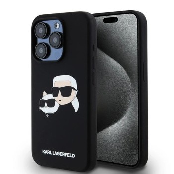Karl Lagerfeld Silicone Karl&amp;amp;Choupette MagSafe case for iPhone 15 Pro Max - black