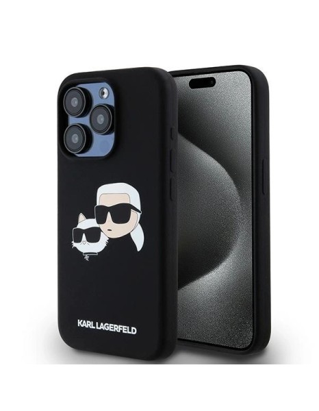 Karl Lagerfeld Silicone Karl&amp;amp;Choupette MagSafe case for iPhone 15 Pro Max - black