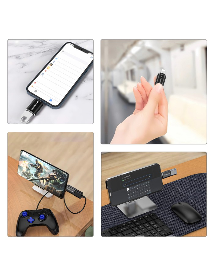 Wozinsky WALA-01 Lightning to USB-A OTG Adapter - Black