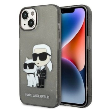 Karl Lagerfeld Glitter Karl&amp;amp;Choupette case for iPhone 14 Plus - black