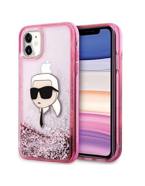 Karl Lagerfeld Glitter Karl Head iPhone 11/XR Case - Pink