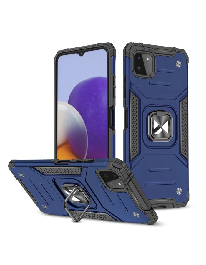 Wozinsky Ring Armor Case Kickstand Tough Rugged Cover for Samsung Galaxy A22 4G blue Wozinsky Ring Armor Case Kickstand Tough Rugged Cover for Samsung Galaxy A22 4G blue