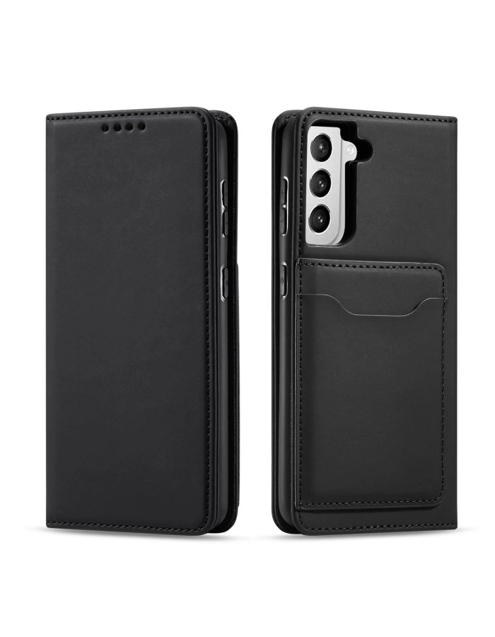 Magnet Card Case for Samsung Galaxy S22 + (S22 Plus) Pouch Wallet Card Holder Black