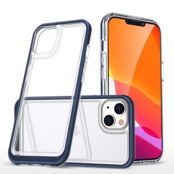 Clear 3in1 case for iPhone 13 blue frame gel cover Clear 3in1 case for iPhone 13 blue frame gel cover