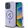 Karl Lagerfeld Silicone Karl&amp;amp;Choupette Heads Ring MagSafe Case for iPhone 16 Pro Max - Purple