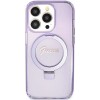 Guess Ring Stand Script Glitter MagSafe case for iPhone 11 / Xr - purple Guess Ring Stand Script Glitter MagSafe case for iPhone 11 / Xr - purple