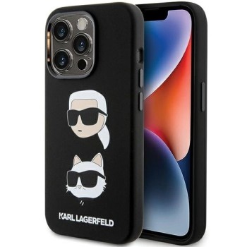 Karl Lagerfeld Silicone Karl&amp;amp;Choupette Head case for iPhone 15 Pro Max - black