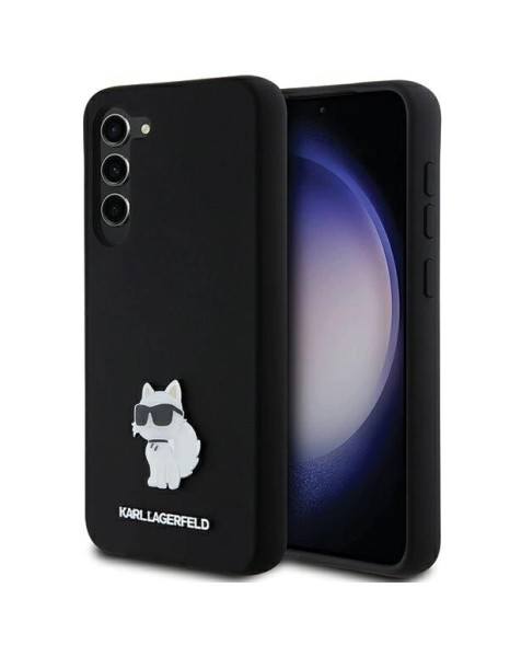 Karl Lagerfeld Silicone Choupette Metal Pin case for Samsung Galaxy S23+ - black