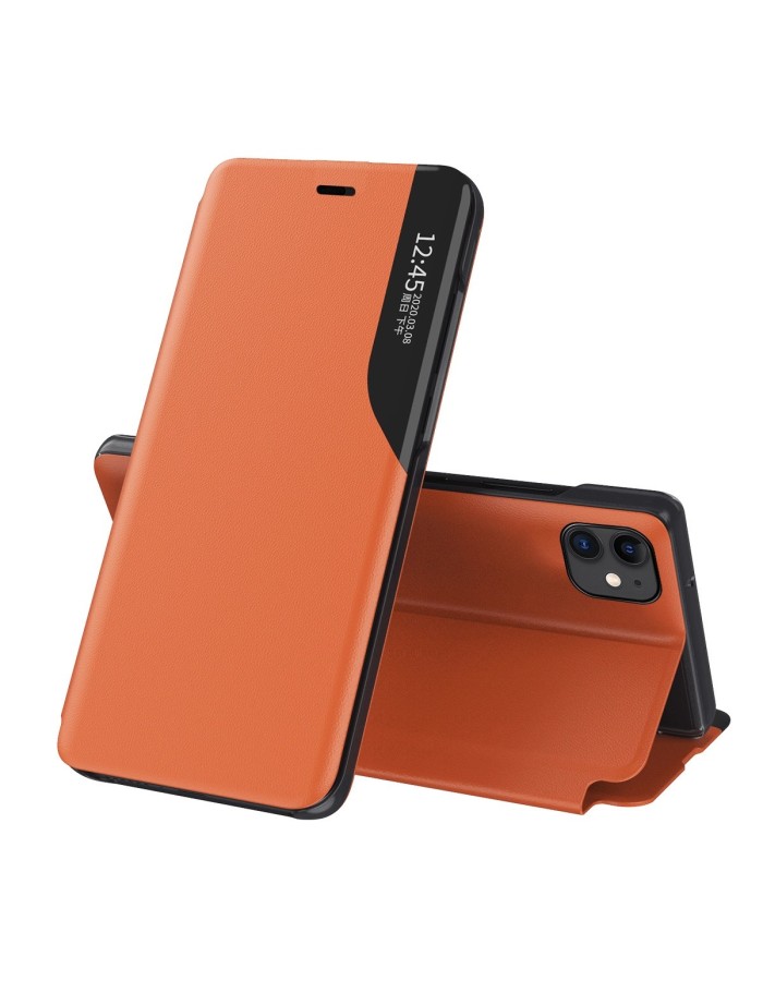 Eco Leather View Case elegant bookcase type case with kickstand for iPhone 13 Pro orange Eco Leather View Case elegant bookcase type case with kickstand for iPhone 13 Pro orange