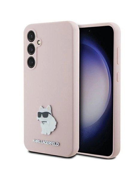Karl Lagerfeld Silicone Choupette Metal Pin case for Samsung Galaxy S23 FE - pink