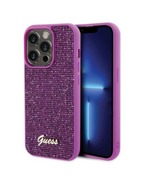 Guess Disco Metal Script case for iPhone 15 Pro - pink Guess Disco Metal Script case for iPhone 15 Pro - pink