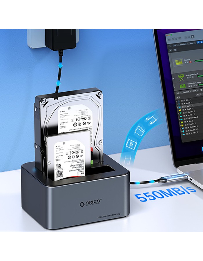Orico 6656C3-C 5-Bay Docking Station with Offline Clone Function 2.5"/3.5" SATA HDD/SSD - Gray Orico 6656C3-C 5-Bay Docking Station with Offline Clone Function 2.5"/3.5" SATA HDD/SSD - Gray