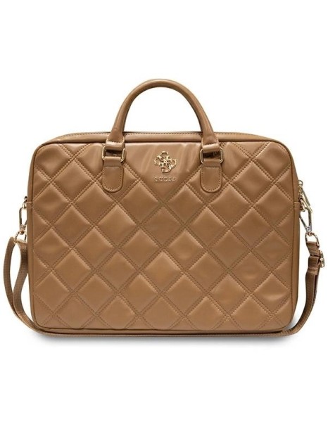 Guess Quilted 4G bag for a 16" laptop - brown