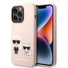 Karl Lagerfeld KLHMP14XSSKCI iPhone 14 Pro Max 6.7" hardcase light pink/light pink Silicone Karl &amp;amp; Choupette Magsafe