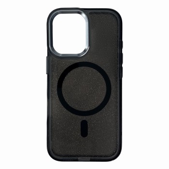Glitter Case MagSafe for iPhone 16 Plus - black with glitter