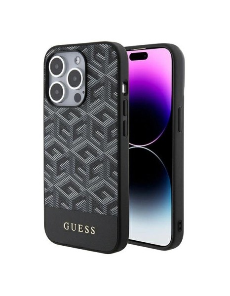 Guess GCube Stripes MagSafe case for iPhone 15 Pro Max - black Guess GCube Stripes MagSafe case for iPhone 15 Pro Max - black