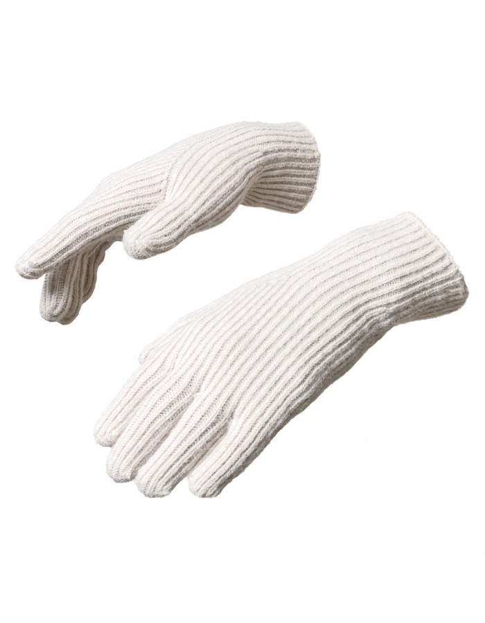 Braided telephone gloves with cutouts for fingers - beige Braided telephone gloves with cutouts for fingers - beige