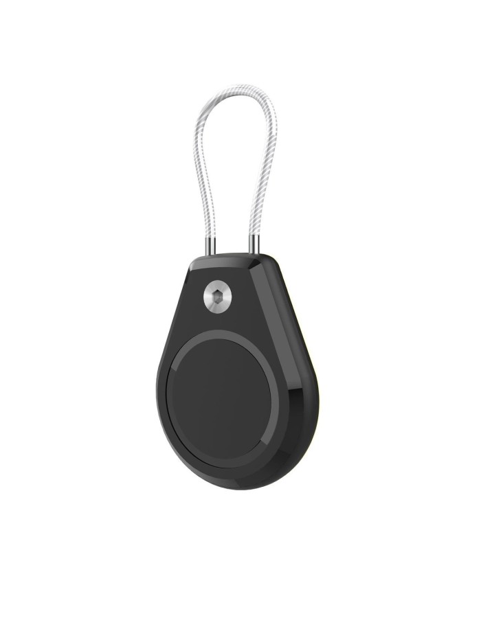 Apple AirTag Case Waterproof with Steel Cable - Black