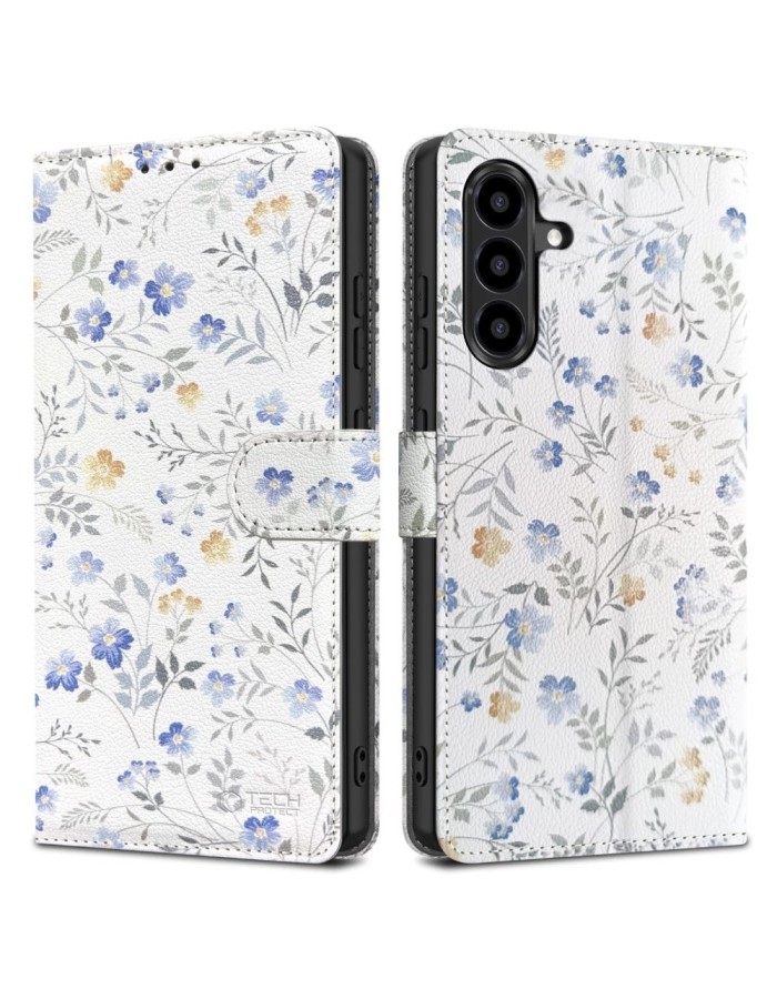 Tech-Protect Wallet Case for Samsung Galaxy A56 5G - White Daisies