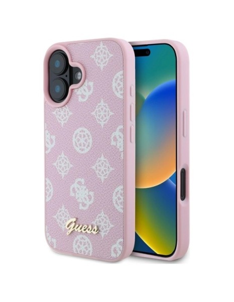 Guess Peony Script MagSafe iPhone 16 Case - Pink Guess Peony Script MagSafe iPhone 16 Case - Pink