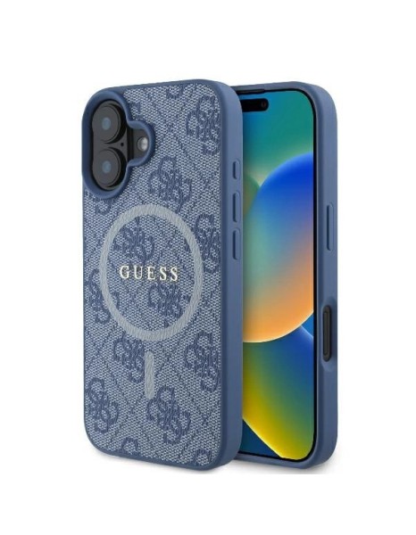 Guess 4G Ring Classic Logo MagSafe case for iPhone 16 - blue Guess 4G Ring Classic Logo MagSafe case for iPhone 16 - blue
