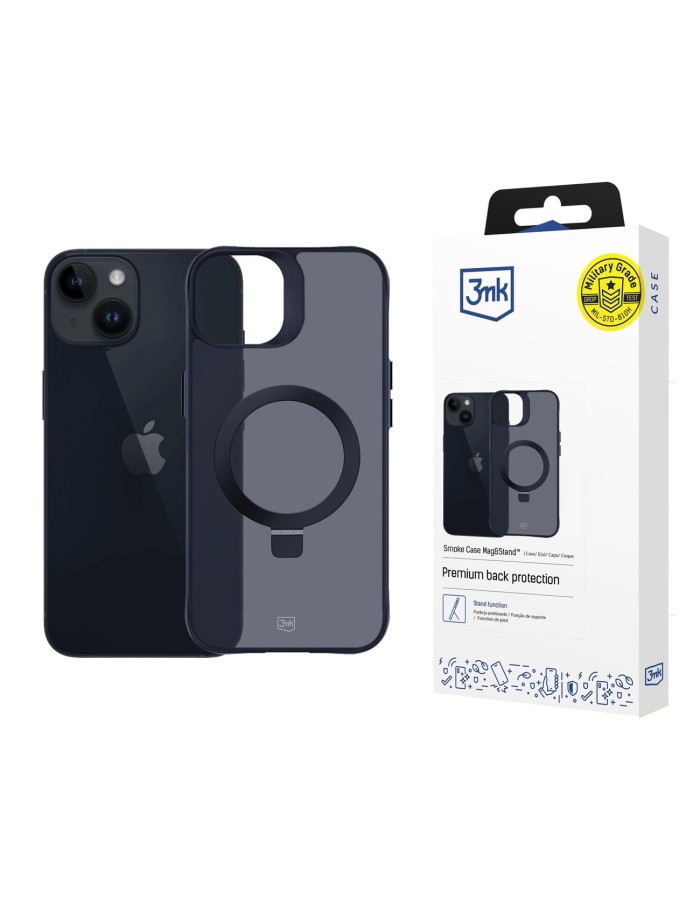 3mk Smoke Case Mag&amp;amp;Stand for Apple iPhone 14 plus - black