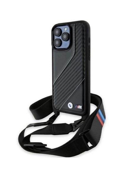 BMW M Edition Carbon Stripe & Strap case for iPhone 15 Pro Max - black BMW M Edition Carbon Stripe & Strap case for iPhone 15 Pro Max - black