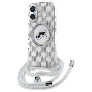 Karl Lagerfeld IML Crossbody Monogram Karl &amp;amp; Choupette Head MagSafe iPhone 16 Case - Clear