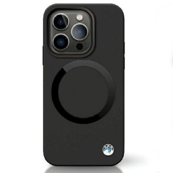 BMW BMHMP14SSILBK2 case for iPhone 14 - black Signature Liquid Silicone MagSafe