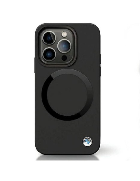 BMW BMHMP14SSILBK2 case for iPhone 14 - black Signature Liquid Silicone MagSafe