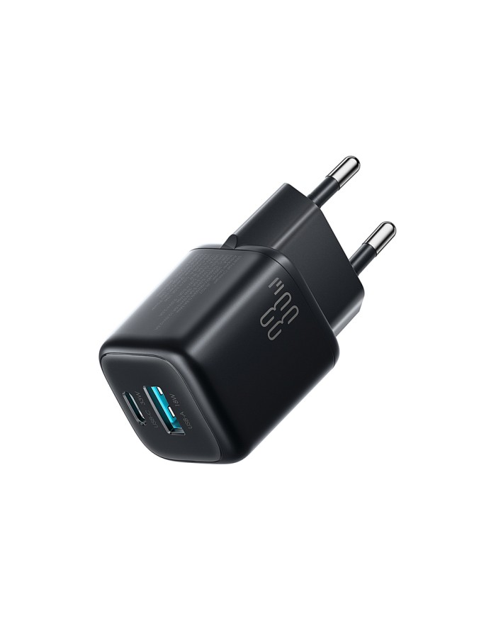 Joyroom JR-TG7 33W USB-A + USB-C Wall Charger with 60W USB-C to USB-C 1m Cable - Black