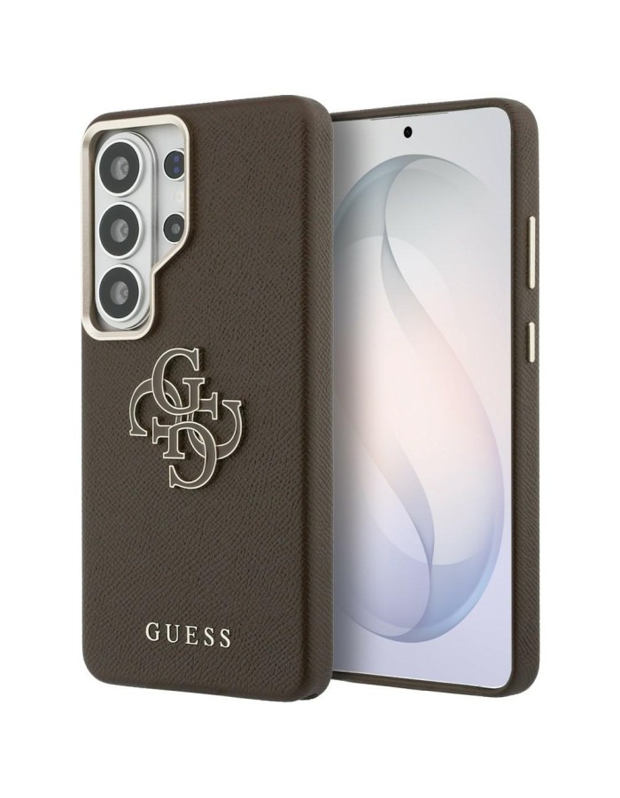 Guess Grained Big 4G Metal Logo Case for Samsung Galaxy S26 Ultra - Brown Guess Grained Big 4G Metal Logo Case for Samsung Galaxy S26 Ultra - Brown