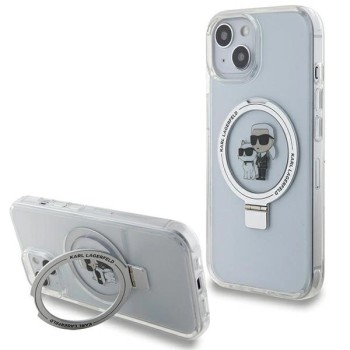 Karl Lagerfeld KLHMP15SHMRSKCH iPhone 15 / 14 / 13 6.1" white/white hardcase Ring Stand Karl&amp;amp;Choupette MagSafe