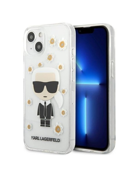 Karl Lagerfeld Flower Ikonik Karl Case for iPhone 13 mini - Transparent