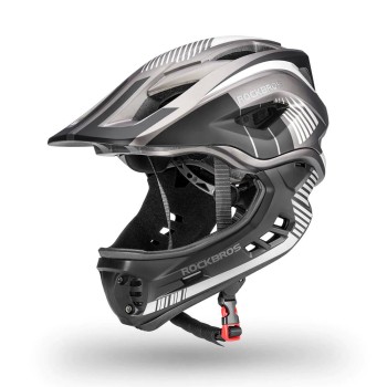 Rockbros TT-32SBTG-S Children&amp;#39;s Bike Helmet with Detachable Chin Size S - Gray